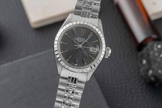 Thumbnail von Rolex Oyster Perpetual Lady Date Stahl Automatik Damenuhr 6924 Vintage