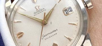 Thumbnail von Omega Seamaster Serviced Seamaster Calendar Automatic Vintage Rare Honeycomb Dial Fat Lugs Big Seahorse Logo 2849