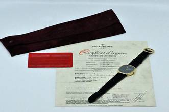 Thumbnail von Patek Philippe Ellipse d'Or 3738 | Deutsches Zertifikat 1993 | blauer Zifferblatt | Gelbgold