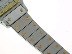 Thumbnail von Cartier Santos Automatik Damenuhr Stahl Gold im Top Zustand strammes Band