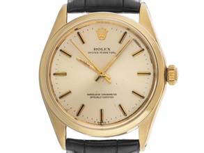 Thumbnail von Rolex Oyster Perpetual 34 Ref.1005 1968 original Box sehr gut Vintage Oyster Perpetual 14kt Gelbgold