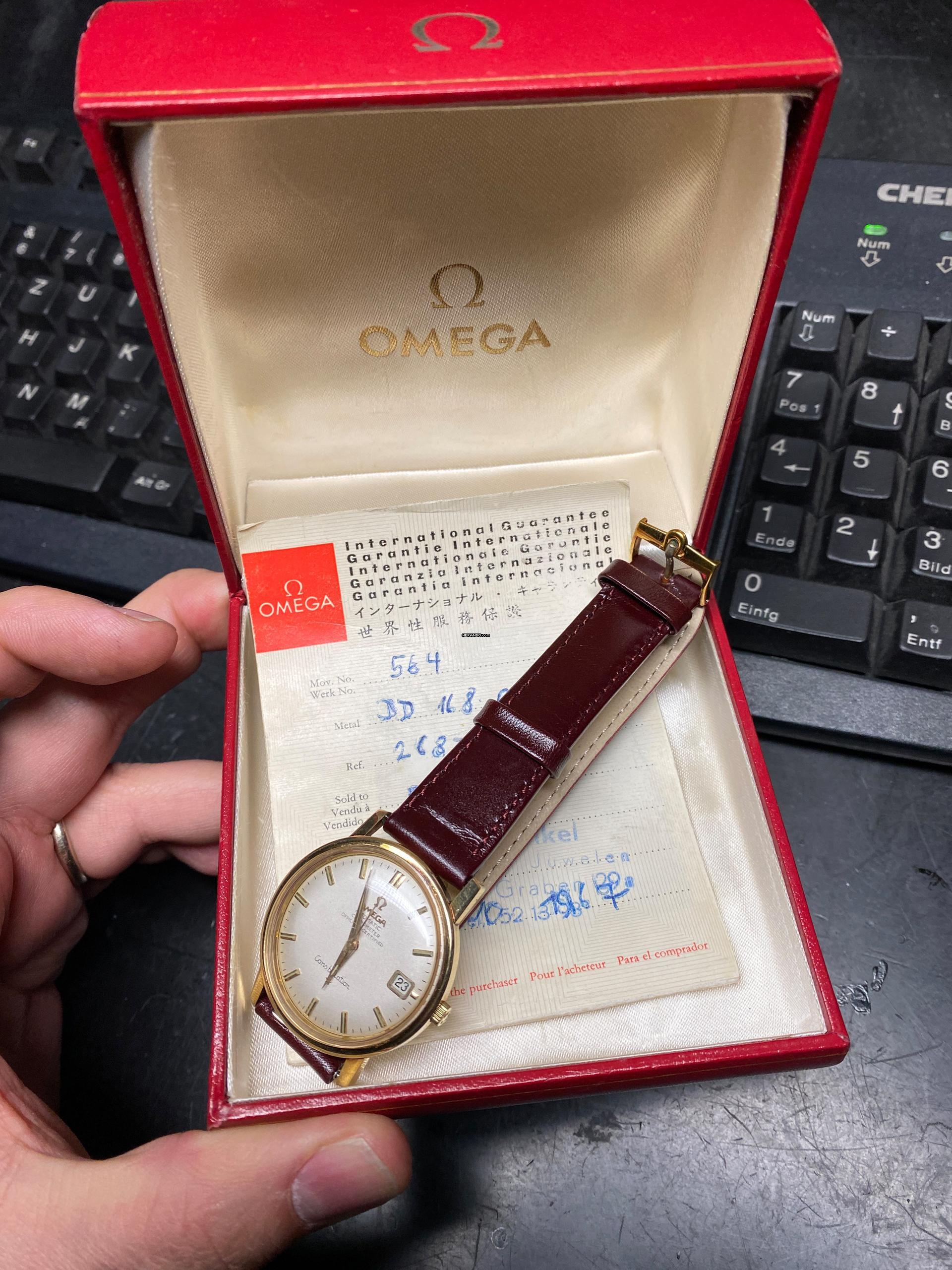 Omega Constellation FULL SET Constellation Solid Gold Vintage Vollgold Automatik 168010 168.010