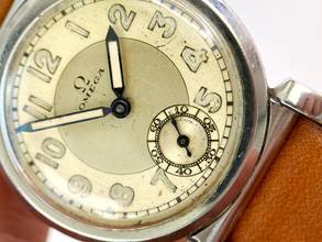 Thumbnail von Omega Classic Small Scarab Steel Vintage Art Deco cal 26.5 SOB Two Tone dial