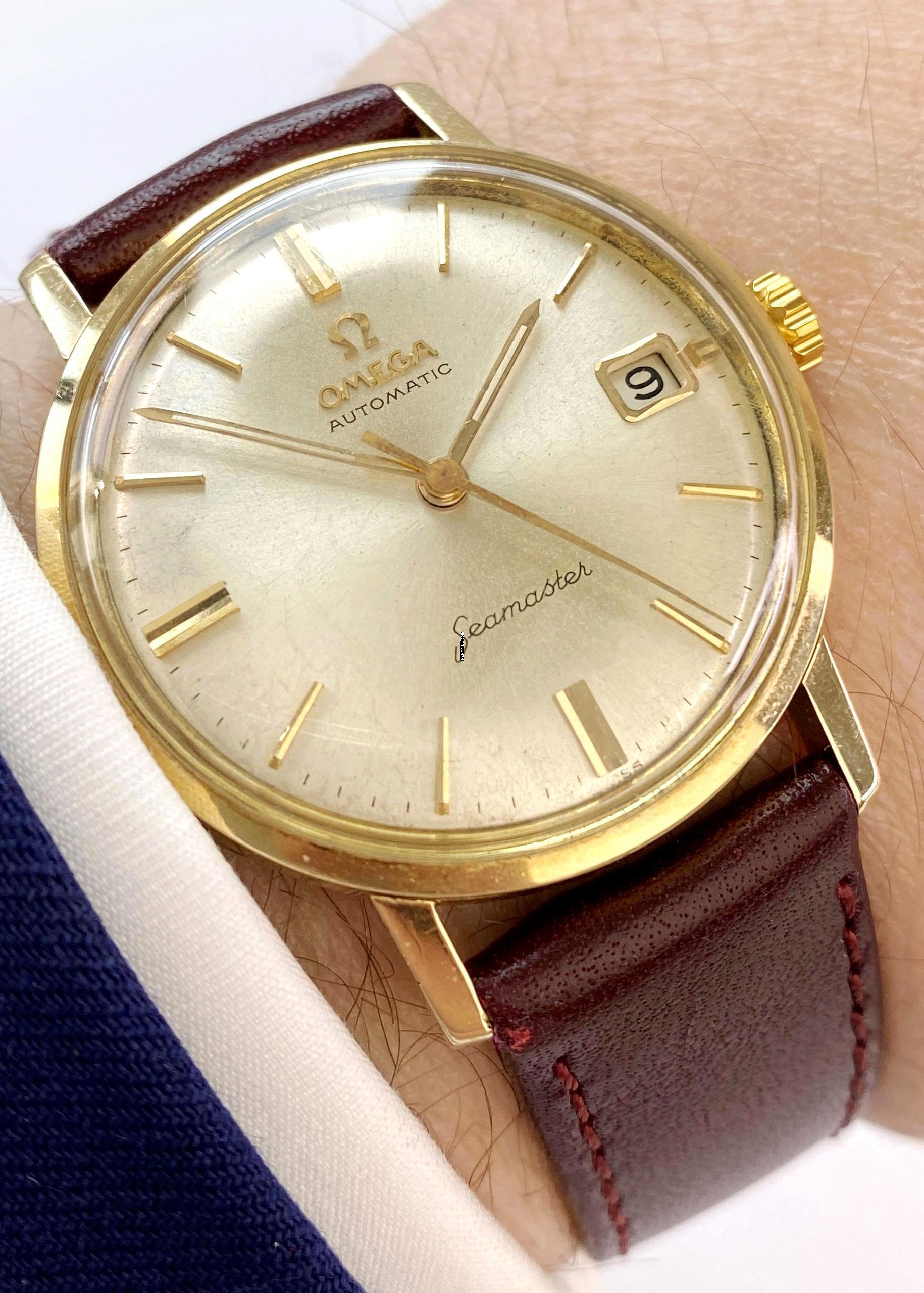 Omega Seamaster DeVille Serviced Seamaster Pre De Ville Solid Gold Vollgold Vintage Automatic Automatik