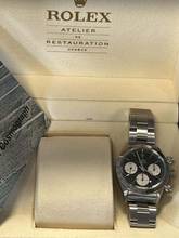 Thumbnail von Rolex Daytona 6265 Daytona BIG RED aus 1980 mit neuem Service ROLEX GENF ATELIER-Outstanding mit orig. Buch über die Revision Rolex Atelier Genf etc.!