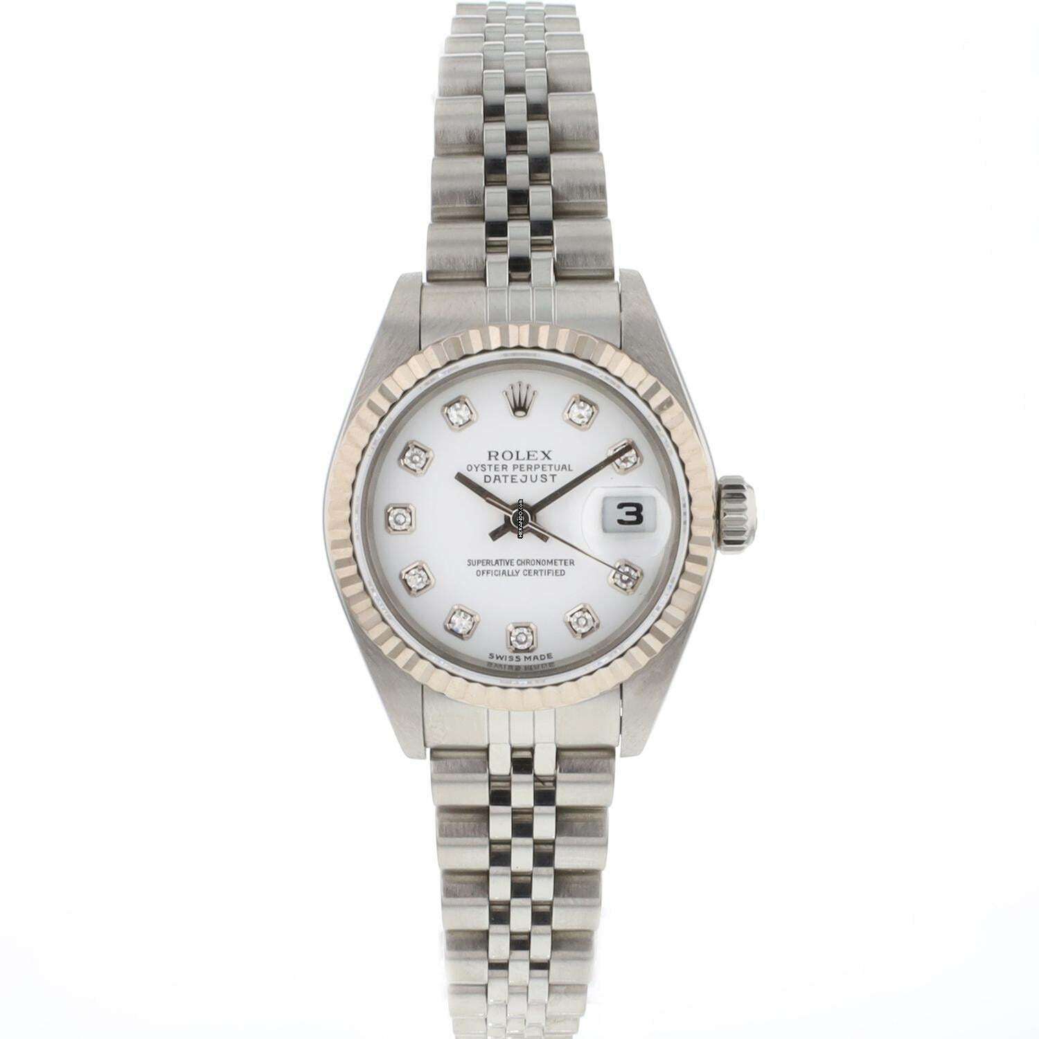 Rolex Lady-Datejust 26 Lady Jubilee White Diamond Dial
