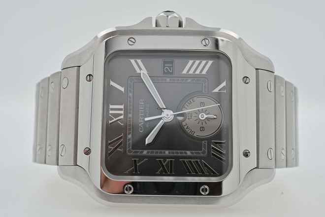  Cartier Santos de Cartier Large Grey Dial WSSA0076 Dual Time 