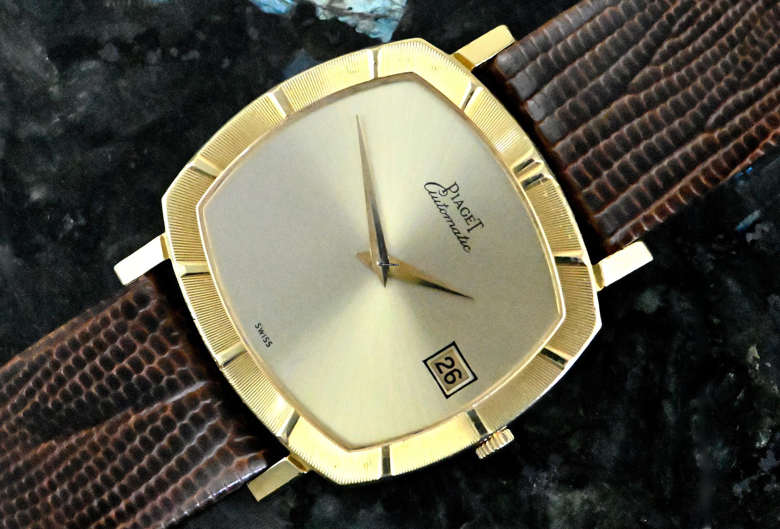 Piaget rare Vintage TV Screen Date | 13423 | Automatic | yellow gold