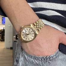 Thumbnail von Rolex Oyster Perpetual Date 1503/8 Soleil silver dial yellow gold 18KT Full Set TOP Condition