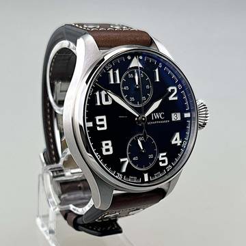 IWC Le Petit Prince Monopusher Big Edition steel 46 mm dial blue limited 500 pcs worldwide ungetragen Full Set EK 06/2022 Faltschließe Handaufzug