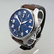 Thumbnail von IWC Le Petit Prince Monopusher Big Edition steel 46 mm dial blue limited 500 pcs worldwide ungetragen Full Set EK 06/2022 Faltschließe Handaufzug