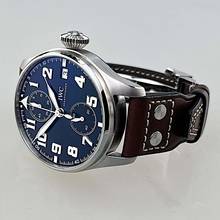 Thumbnail von IWC Le Petit Prince Monopusher Big Edition steel 46 mm dial blue limited 500 pcs worldwide ungetragen Full Set EK 06/2022 Faltschließe Handaufzug