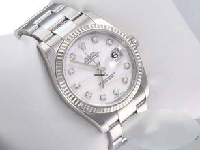 Thumbnail von Rolex Datejust 36 36mm 116234 Stahl Weissgold 750 Cacholong Diamanten Automatik Stainless Steel 18kt White Gold Oyster-band Chronometer