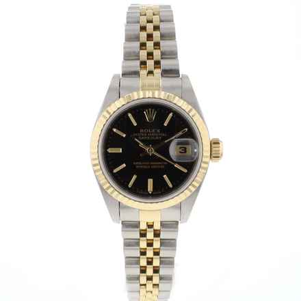  Rolex Lady-Datejust 26 Steel/Gold Jubilee Black Dial 