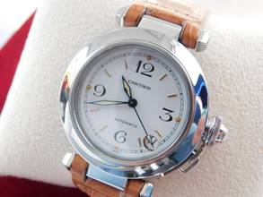 Thumbnail von Cartier Pasha C Automatik 35 mm Herrenuhr mit Krokoband und Faltschließe im Top Zustand