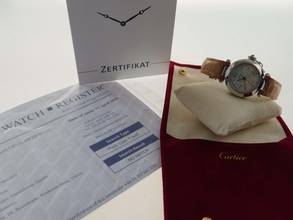 Thumbnail von Cartier Pasha C Automatik 35 mm Herrenuhr mit Krokoband und Faltschließe im Top Zustand