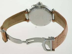 Thumbnail von Cartier Pasha C Automatik 35 mm Herrenuhr mit Krokoband und Faltschließe im Top Zustand