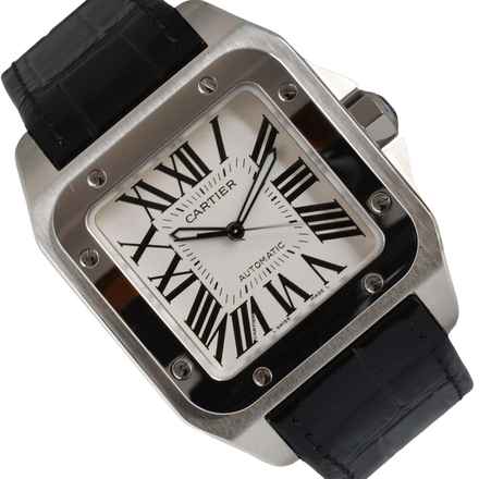 Cartier Santos 100 XL W20073X8 weißes Zifferblatt Komplettset wie NEU 2020