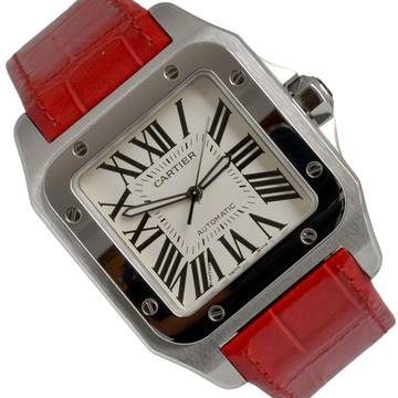  Cartier Santos 100 XL W20073X8 white dial Full Set NEW 2019 