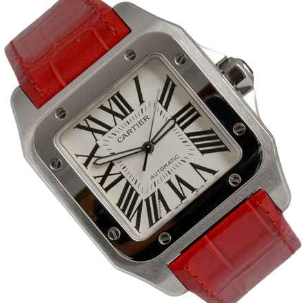 Cartier Santos 100 XL W20073X8 weißes Zifferblatt Komplettset NEU 2019