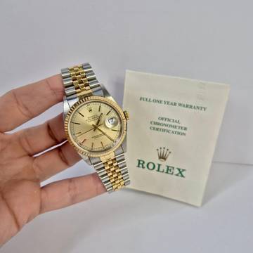 Rolex Datejust 36 36mm Ouro & Aço Jubilee Automático Completo