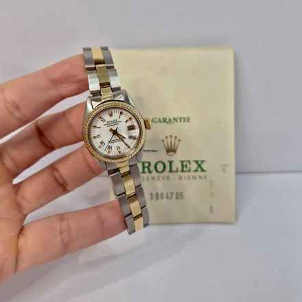 Rolex Oyster Perpetual Lady Date Lady-Datejust Altın ve Çelik 26mm Beyaz Kadran Vintage Otomatik Tam