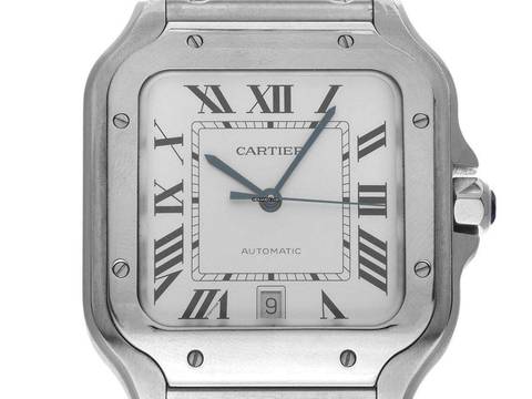 Cartier Santos De Cartier GM Großes Modell Ref.4072 2018 Full Set wie Neu Vintage Santos De Cartier GM Großes Modell 