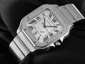 Thumbnail von Cartier Santos De Cartier GM Großes Modell Ref.4072 2018 Full Set wie Neu Vintage Santos De Cartier GM Großes Modell