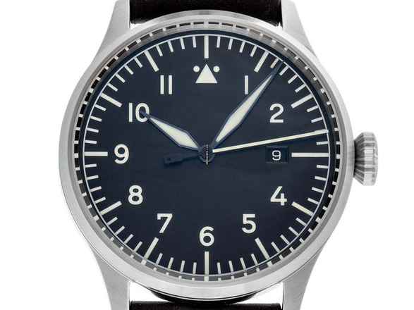  Laco Fliegeruhr Stuttgart Pro Stahl Automatik Armband Leder 43mm Ref.862141_686 Box&Pap. Full Set Neu Fliegeruhr Stuttgart Pro 