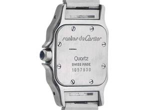 Thumbnail von Cartier Santos Galbée Lady PM kleines Modell Ref.1057930 1995 Box&Beschreibung sehr gut Vintage Santos Galbee Lady PM kleines Modell Diamanten