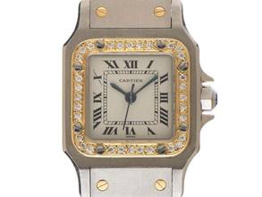 Thumbnail von Cartier Santos Galbée PM kleines Modell Ref.1170902 1996 Box&Beschreibung sehr gut Vintage Santos Galbee Lady PM kleines Modell Diamanten