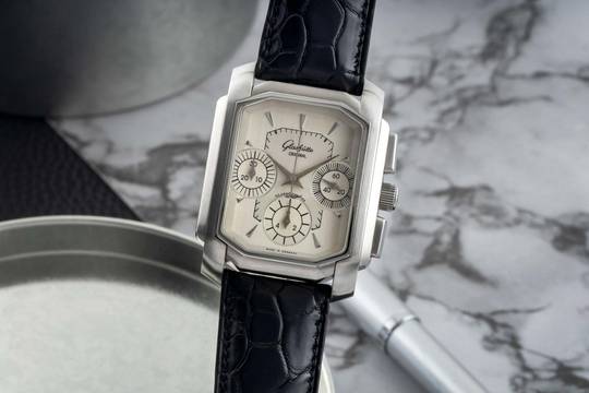  Glashütte Original Senator Chronograph Stahl Automatik Ref. 1-39-31-06-04-04 B&P 2000 