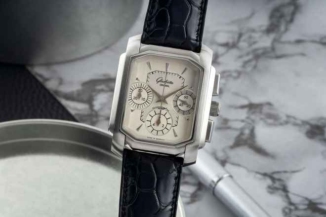  Glashütte Original Senator Chronograph Stahl Automatik Ref. 1-39-31-06-04-04 B&P 2000 