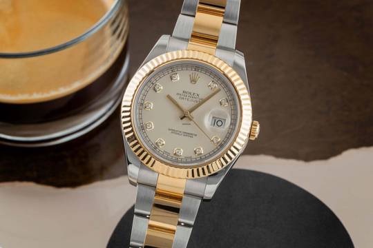  Rolex Datejust II 41 Diamond Dial Stahl / Gold Herrenuhr Oyster Perpetual 116333 
