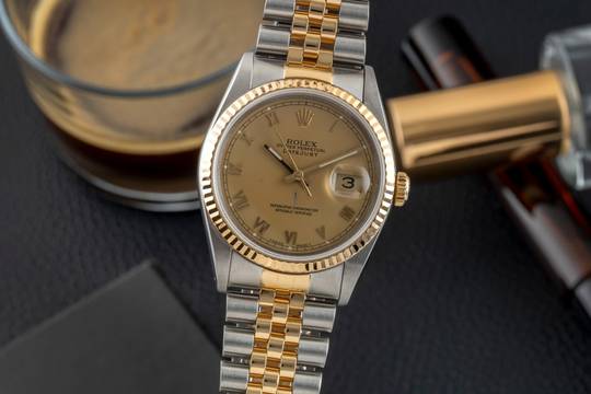  Rolex Datejust 36 Stahl / Gold Automatik Gold Dial Ref. 16233 X-Serie 
