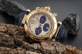 Thumbnail von Cartier Pasha Chronograph 18k (0,750) Gold Quarz Herrenuhr Ref. 30009