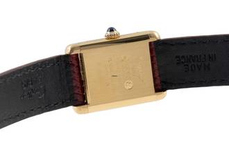 Thumbnail von Cartier Tank Vermeil Silber vergoldet Rare Brown Spiderweb Dial Handaufzug