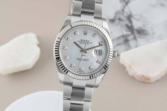  Rolex Datejust 41 Silver Dial Stahl / Weissgold Automatik Herren Ref. 126334 