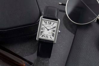 Thumbnail von Cartier Tank Solo Edelstahl Herrenuhr Saphirglas Ref. WSTA0028 Papiere 2017