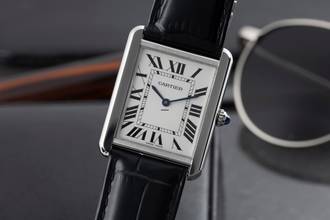 Thumbnail von Cartier Tank Solo Edelstahl Herrenuhr Saphirglas Ref. WSTA0028 Papiere 2017