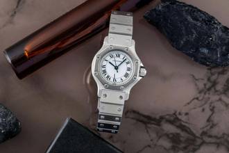 Thumbnail von Cartier Santos Octagon Automatik Edelstahl Damenuhr Ref. 0906 Klassiker