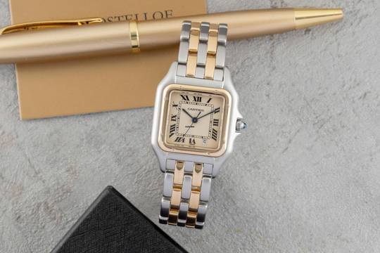  Cartier Panthère Lady Stahl / Gold Datum Damenuhr Ref. 83083242 Box 