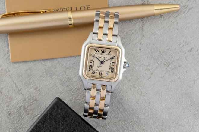  Cartier Panthère Lady Stahl / Gold Datum Damenuhr Ref. 83083242 Box 