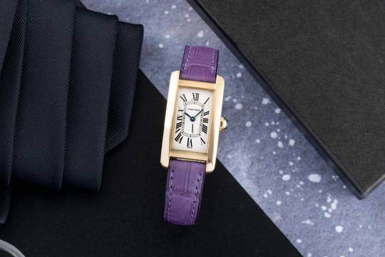  Cartier Tank Américaine SM 18k (0,750) Gold Quarz Damenuhr Ref. W2601556 