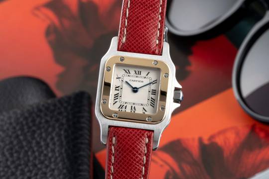  Cartier Santos Stahl / Gold Quarz Damenuhr Ref. W200124D Box & Papiere 