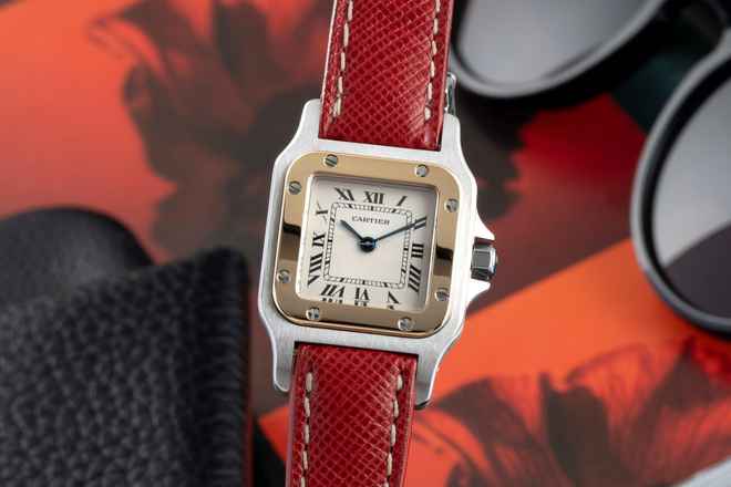  Cartier Santos Stahl / Gold Quarz Damenuhr Ref. W200124D Box & Papiere 