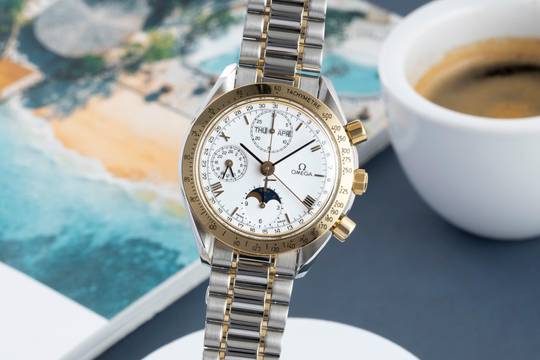  Omega Speedmaster Date Chronograph Stahl / Gold Automatik Ref. 3336.20.00 