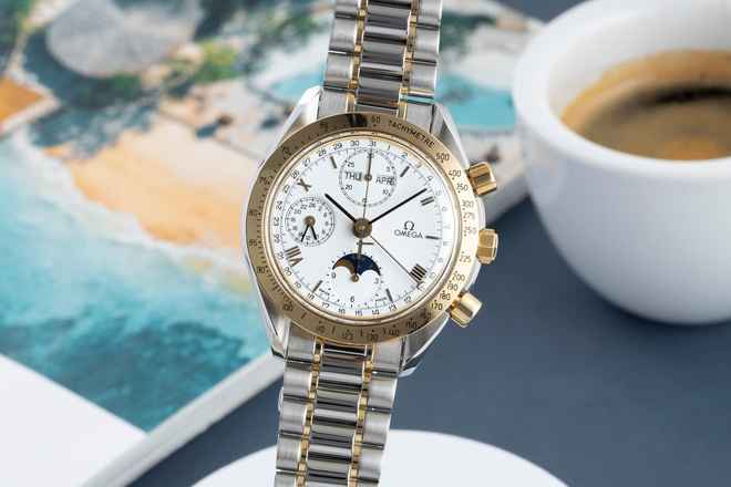  Omega Speedmaster Date Chronograph Stahl / Gold Automatik Ref. 3336.20.00 