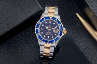 Thumbnail von Rolex Submariner Date Stahl / Gold Herrenuhr Blue Dial Ref. 16613 B&P 2008 M-Serie