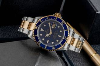 Thumbnail von Rolex Submariner Date Stahl / Gold Herrenuhr Blue Dial Ref. 16613 B&P 2008 M-Serie